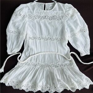 RAHI - White Dress freddwith Lace Detail